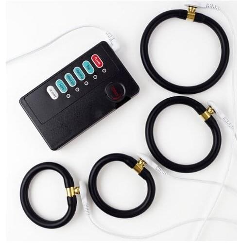 Male Electrostimulation Masturbation Set Monopolar Cock Rings Conductive Rubber Tubing Sex Toys for Men