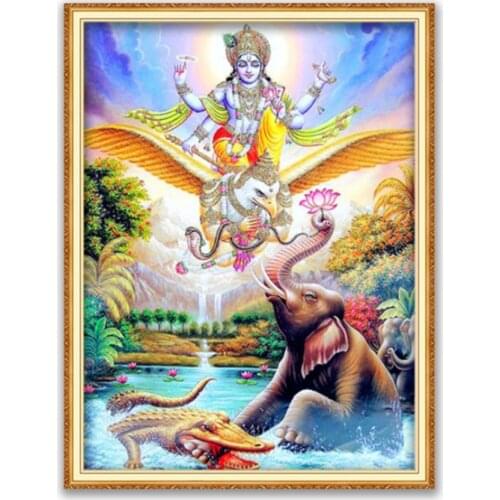 Region Ganesha DIY Cross Stitch 11CT Embroidery Kits Craft Needlework Set Printed Canvas Cotton Thread Home Decoration Design