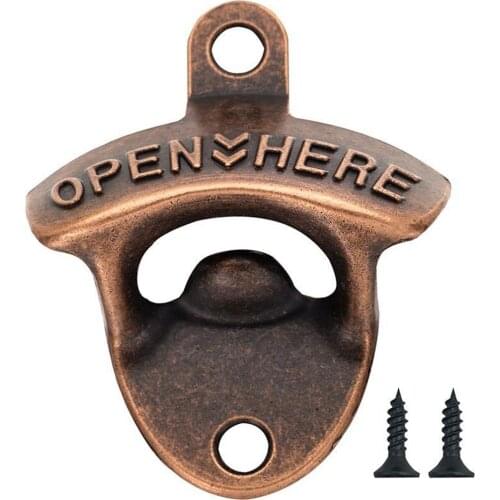 Wall-Mounted Bottle Opener Retro Hanging Beer Opener Creative Vintage Zinc Alloy Corkscrew Bar Kitchen Accessories Beer Opener