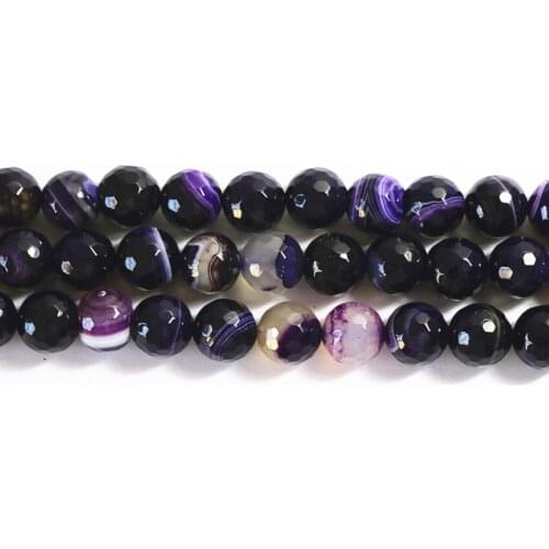 Natural Purple Fringe Natural Stone Onyx Carnelian Agat 6mm 8mm 10mm 12mm Faceted Round Loose Beads Jewelry Findings 15inch A21
