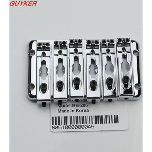 New 6 string bass bridge Chrome String-thru the Bridge BB206