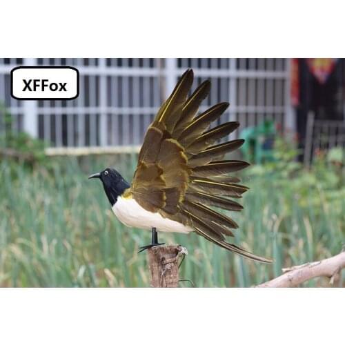 New real life magpie bird model foam&feather simulation wings bird gift about 30x50cm xf2570
