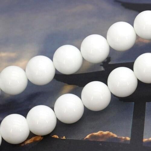 New hot selling! 12mm White stone round bead Tridacna loose beads, Fit making DIY exquisite Necklace Jewelry Gift