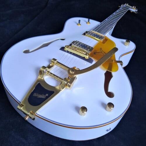 Electric guitar semi-hollow body, head and car as a piece of wood, customizable