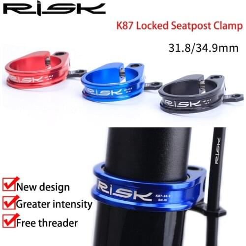 RISK 31.8mm 34.9mm Bicycle Seatpost Clamps Aluminum Alloy Lock Seat Post Clamp Clip MTB Road Cycling Accessories Bike Parts
