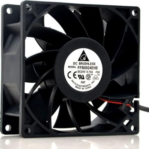SSEA New Wholesale cooling fan for Delta FFB0924EHE 24V 0.75A 9038 9238 9CM 2pin server inverter axial fan
