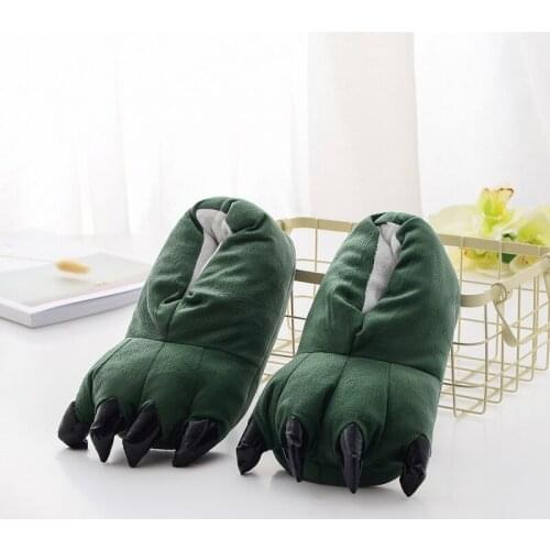New Indoor Warm Kids Slippers Cute Animal Paw Solid Color Winter Home Shoes Female Girls Boys Claw Paw House Funny Slippers