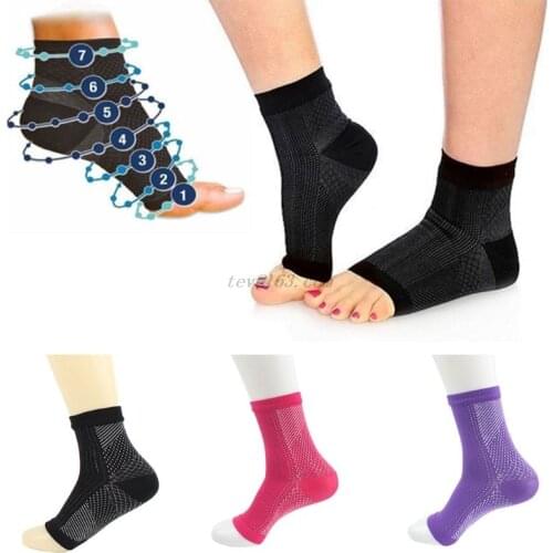 Women Men Anti Fatigue Open Toe Pilates Compression Short Sports Socks Yoga Gym Fitness Ankle Sleeve Relief Elastic