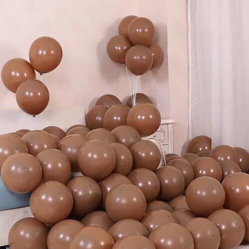 10pcs Coffee Caramel Latex Balloons 10/5 Inch Wedding Birthday Balloons Arch Decoration Globos Balloons Party Supplies