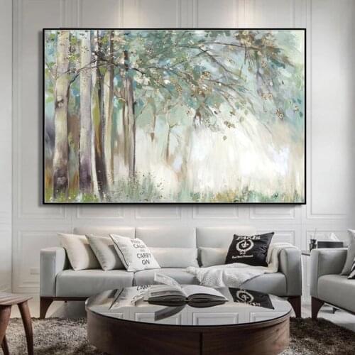100%Hand Painted Texture Landscape Oil Painting on Canvas Abstract Gold Foil Wall Art for Living Room Decor Framed Ready to Hang