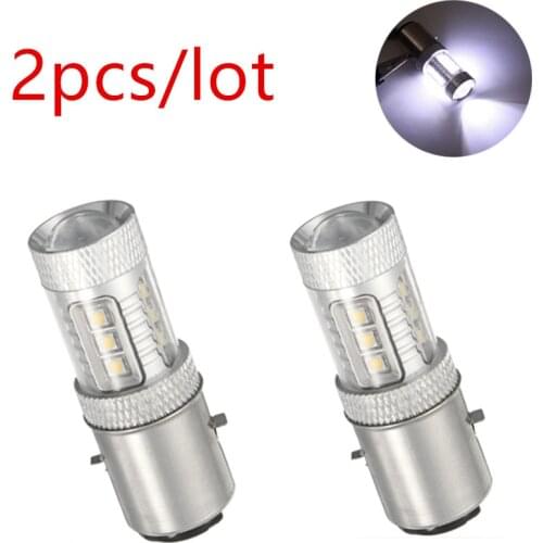 2pcs/lot 16LED H6 Motorcycle Headlight LED Super Bright Lamp Bulbs BA20D MotorBike Moped Headlamp Light Bulb