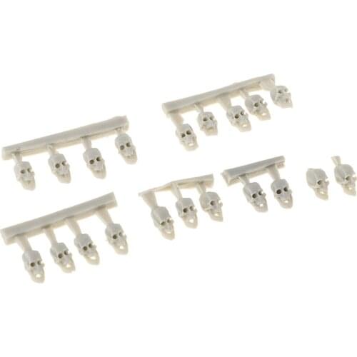 20 Pieces Resin Soldier Skull Model Skeleton 3mm Resin Miniature Skeleton