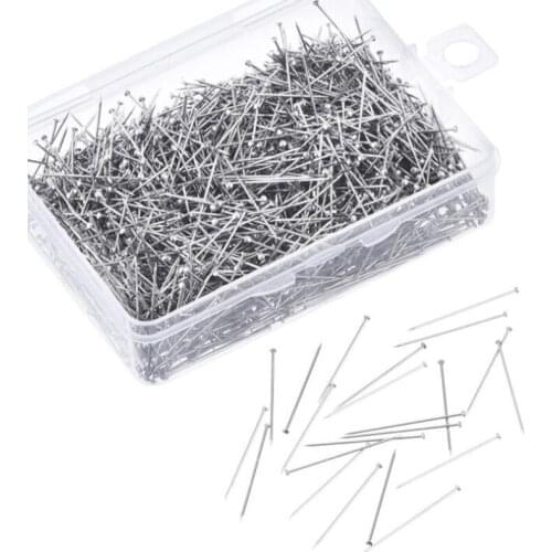 200Pcs/Box 35mm 40mm Dressmaking Head Pins Patchwork Pins for DIY Craft Stainless Steel Sewing Needle Pins Sewing Tools