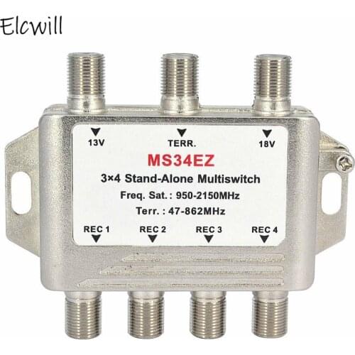 3 In 4 Out 3x4 Satellite Multiswitch Splitter FTA TV LNB Switch Cascade Satellite