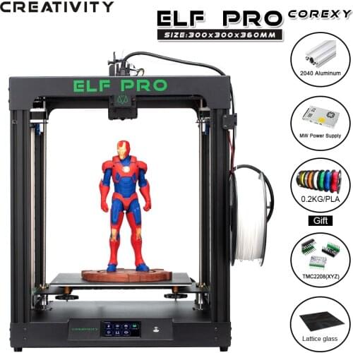 Creativity 3D Printer Corexy ELF Pro Printing Mask Magnetic Build Plate Resume Power Failure Printing KIT Mean Well Power Supply