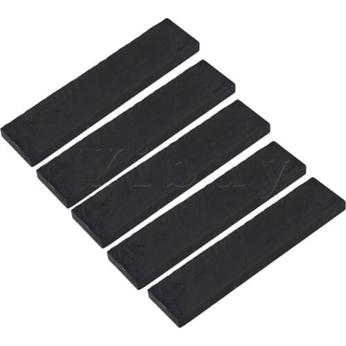 5x Yibuy 20x4.5x1.1cm Black DIY Ebony Lumber Handle Blank Block for Musical Instruments