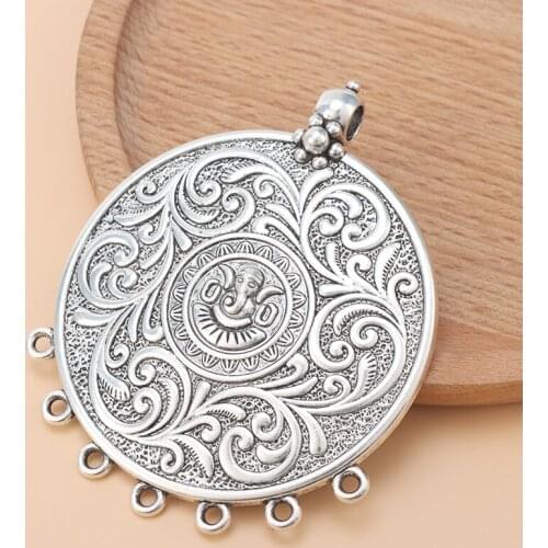 5pcs/Lot Tibetan Silver Large Tribal Bohemian Boho 7 Bailors Connectors Pendants for Necklace Jewelry Making Accessories