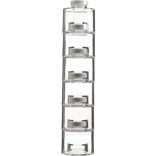 6pcs Tower Type Spice Rack Organizer Sugar Bowl Salt Shaker Seasoning Container Spice Boxes Kitchen Supplies Storage Set