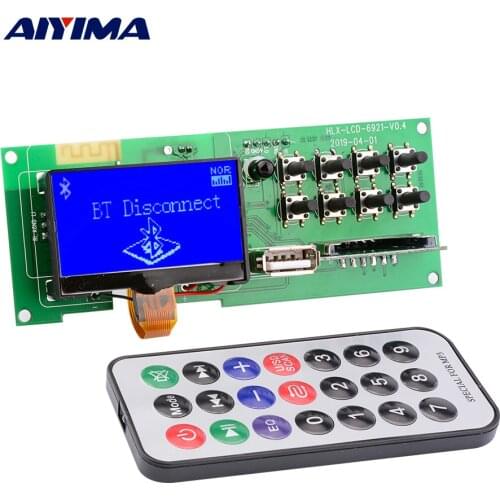 AIYIMA Bluetooth 5.0 Audio MP3 Decoder Wireless Car USB MP3 Player SD Card FM Decoding Board Support Lyrics Display Module 5V