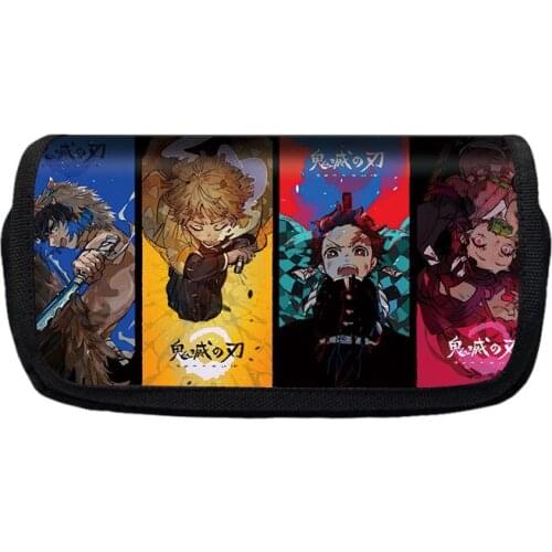 Demon Slayer Large Capacity Pencil Case Kawaii Pencilbag School Pen Case Supplies Pencil Bag School Box Pencils Pouch Stationery