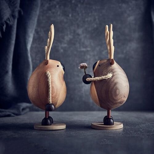 GY Solid Wood Doll Creative Log Home Decoration Handicraft Wedding Gift Pair Creation Woodworking Room