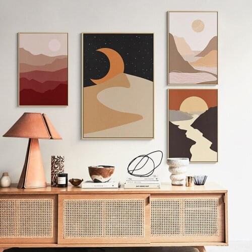 EECAMAIL Nordic abstract landscape living room combination painting wall hanging painting Full diamond painting No Frame