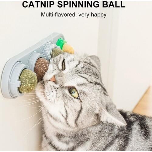 Catnip Ball Licking Spin Cat Snacks Lollipop Self-Hi Toy Ball Healthy Catnip Sugar Candy Cat Supplies Accessories