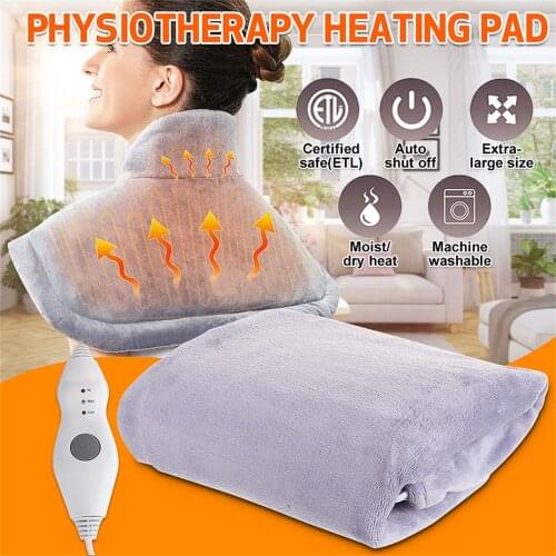 Electric Heating Pad Warmer Heated Mat Large Thermal Blanket Shoulder Neck Back Heating Shawl Wrap Pain Relief Temperature