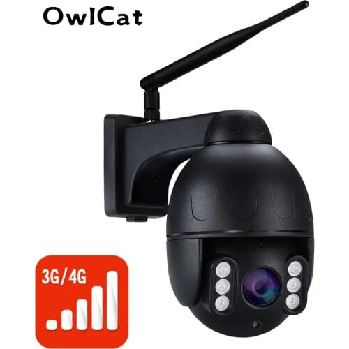 OwlCat 5X ZOOM 4G SIM Dome IP Camera MiFi PTZ Bullet Outdoor Street HD 5MP Cam With Flash Card Slot Audio MIC