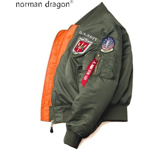 2019 Winter Vintage Top Gun streetwear hip hop military coats clothes letterman punk bomber flight air force pilot jacket men