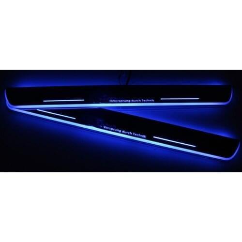 Car Scuff Pedal Door Led Light Sill For Audi A4 S4 Customized Acrylic Pathway Moving Door Sill Light