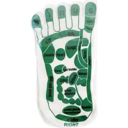Acupressure Reflexology Socks Foot Point Socks Foot Massage Socks In English Five Toe Separate Cotton Socks