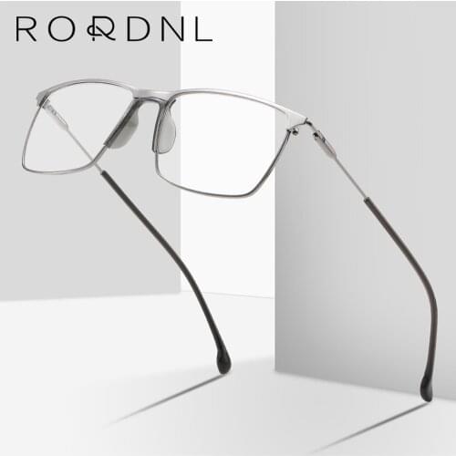 Optical Prescription Glasses Frame for Men Square Myopia Eyeglasses Frames Male Business Style Alloy Eyewear Fashion Frame Brand