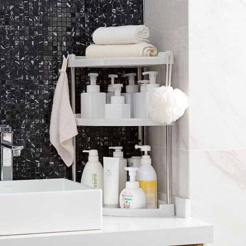 Bathroom Organizer Kitchen Corner Storage Rack 2/3 Layer Spice Organizer Condiment Seasoning Shelf Rack Kitchen Accessories