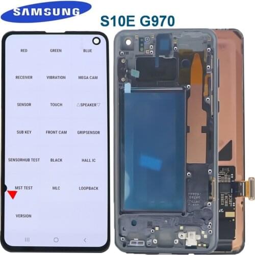 Original AMOLED LCD Screen For SAMSUNG Galaxy S10E G970F/DS G970U G970W SM-G9700 Lcd Display Touch screen Digitizer with frame