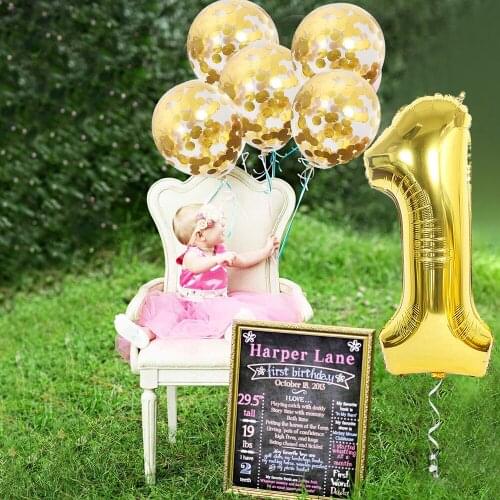 Birthday Party Supplies Balloon Set 40 Inch Digital Sequins Aluminum Balloon Set Childrens Birthday Party Adult Decoration Set