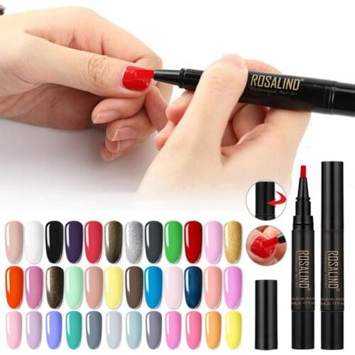 5ml Nail Polish Pen No Stimulation Easy to Operate Various Colors Semi Permanent Base Coat Gel Pen for Home