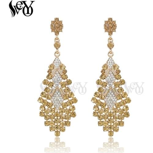 VEYO Full Of Rhinestone Earrings For Woman Drop Earrings Luxury Vintage brincos Pendientes High Quality