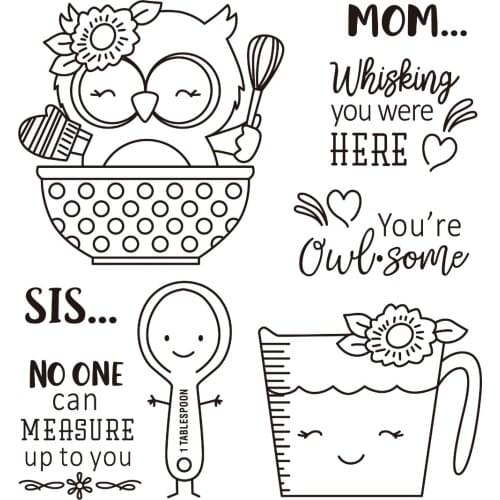 Owl 10*10cm Transparent Clear Silicone Stamp/Seal for DIY scrapbooking/photo album Decorative clear stamp A1305