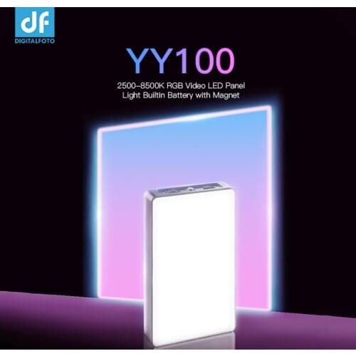 YY100 2500-8500K Alloy Shell RGB Video LED Panel Light Builtin Battery&Magnet for vlogging video DSLR YouTube photo studio light
