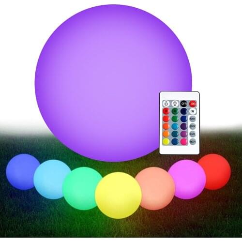 LED Night Light Waterproof Ball light Remote Floating Pool Light 19” Outdoor Pool Ball Lamp 16Color Changing RGB for Pool Garden