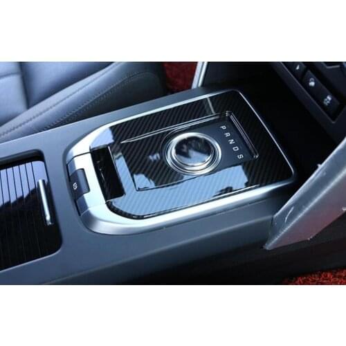 Carbon fiber Car-Styling Interior Moulding Chrome Gear Shift Panel Trim Sticker For Land Rover Discovery Sport 2015-2017