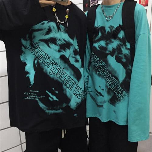 Spring Streetwear Black Tops Girls White Gothic Oversized Hoodie Streetwear Womens Hip-hop Cool Couple High Street Sweatshirts