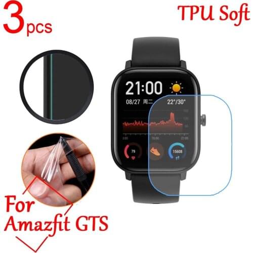 3pcs Ultra Clear TPU Soft LCD Full Screen Protectors guard Cover for Amazfit GTS BIP 2 Sports Smart Watch GPS Protective Film