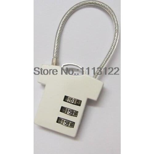 T Shirt Shaped Combination Padlock Wire Password Lock Clothes Luggage Lock travel bag lock 1pc