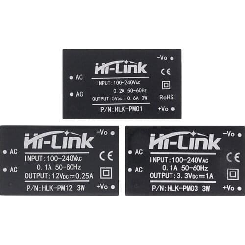10pcs HLK-PM01 HLK-PM03 HLK-PM12 AC-DC 220V mini power supply module,intelligent household switch power supply module