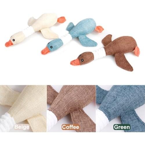 2021 Dog Toys Pet Dog Stuffed Puppy Pet Chew Toy Animals Wild goose Plush Cartoon Bite Linen Cloth Wild Goose Squeak Toy
