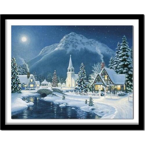 Diamant painting DIY,5D,diamond round,Snow,Handmade,Diamond Painting,Cross Stitch Kit,Winter,Landscape,Diamond Embroidery