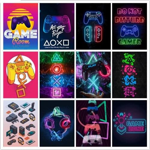 Full Drill 5D DIY Diamond Embroidery Handmade Mosaic Art Game Playstation Gamepad Diamond Painting Cross Stitch Home Decoration