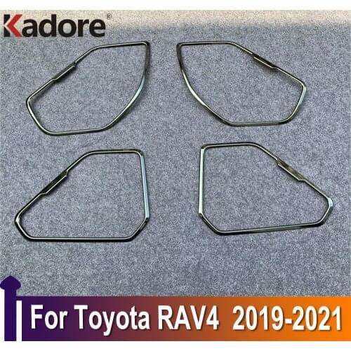 Car Accessories For Toyota RAV4 RAV 4 2019 2020 2021 Stainless Steel Car Speaker Cover Trim Door Bottom Audio Sound Frame